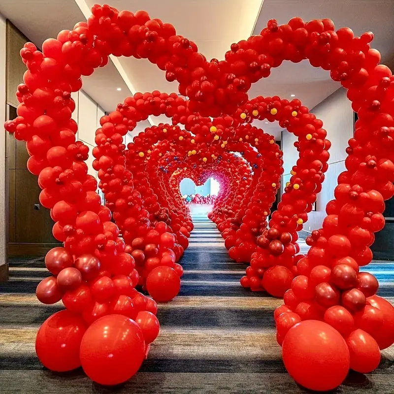 Valentine Day balloons decor setup theme Abu Dhabi heart shaped